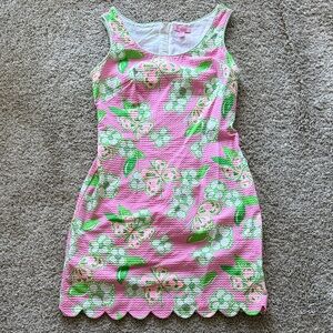 Lilly Pulitzer Pink & Green Floral Sleeveless Mini Dress